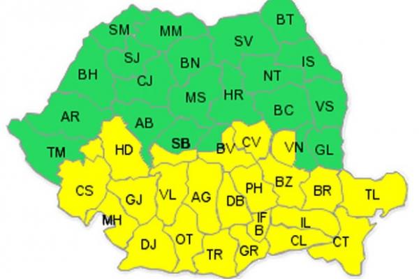 CODUL GALBEN de ninsori şi viscol intră în vigoare astăzi!