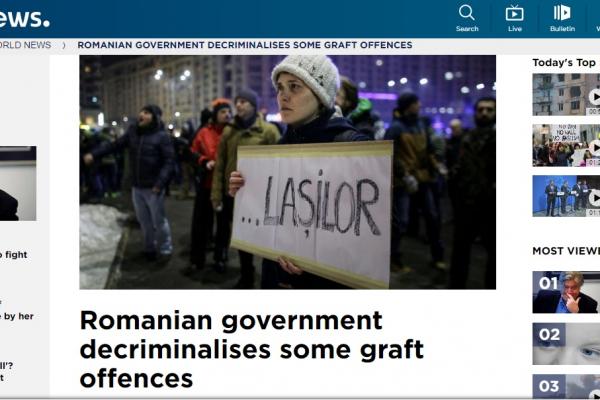 Reacţii EXTREM DE CRITICE în presa internaţională la adoptarea legii graţierii şi modificarea Codului Penal. "CEL MAI MARE RECUL al reformelor anti-corupţie"