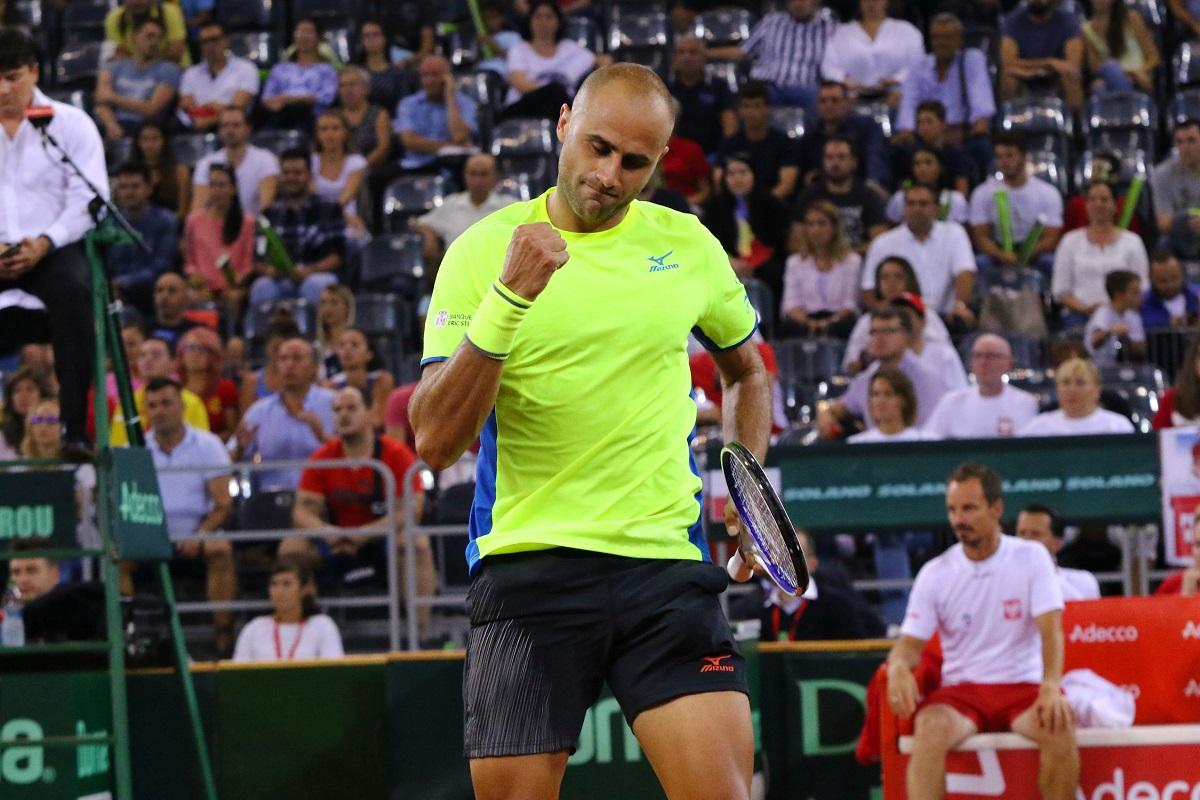 Marius Copil Marius Copil celebrează câștigarea unui punct