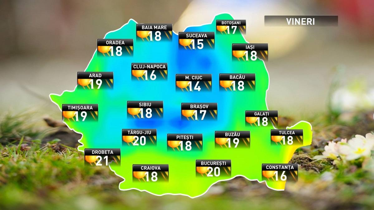 Prognoza meteo pentru vineri, 5 octombrie