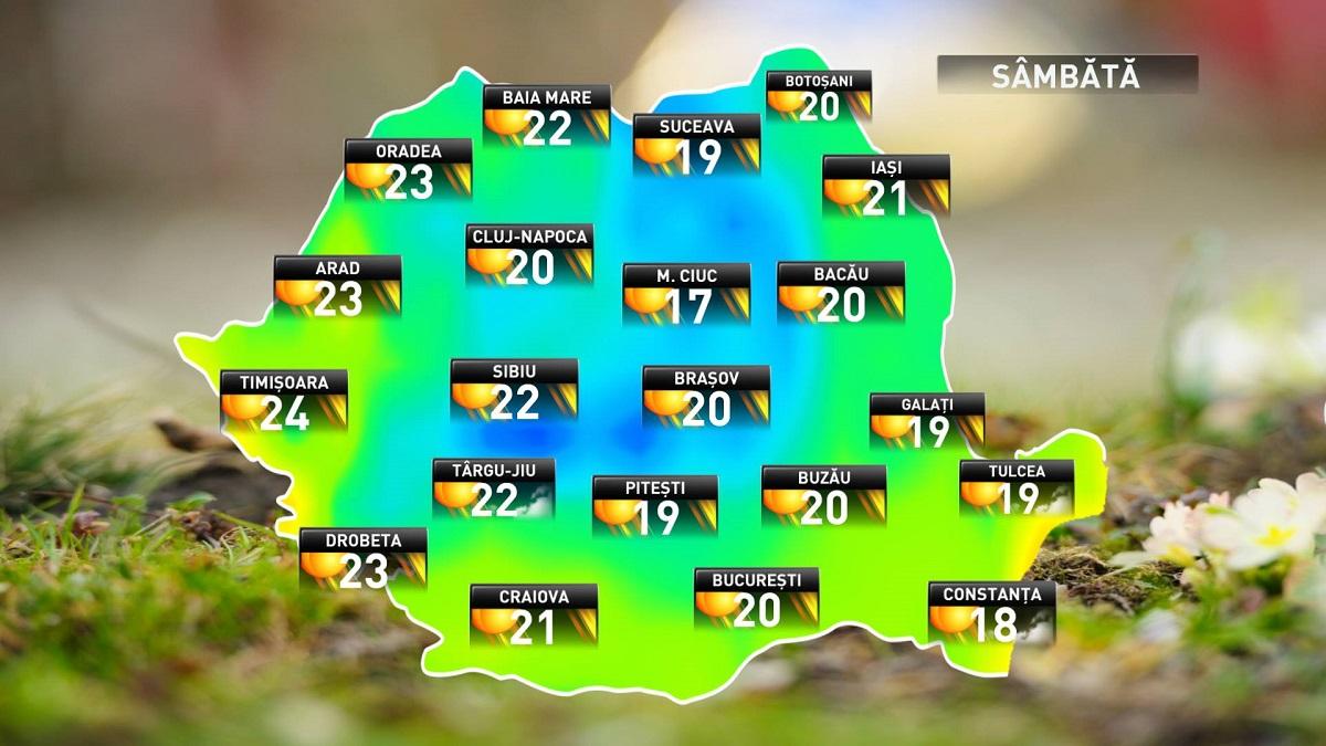 Prognoza meteo pentru sâmbătă, 6 octombrie