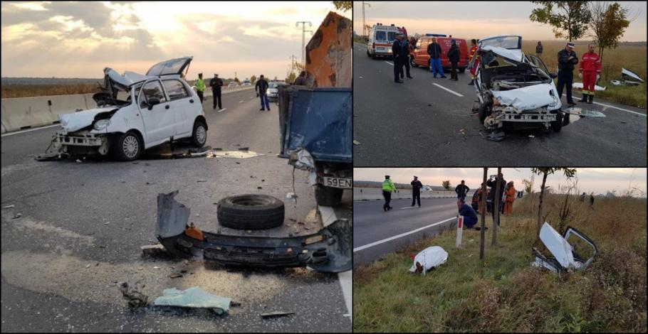 Primele imagini de la accidentul cu doi morţi din Băicoi. Una dintre maşini, ruptă în bucăţi după impactul teribil Primele imagini de la accidentul cu doi morţi din Băicoi. Una dintre maşini, ruptă în bucăţi după impactul teribil