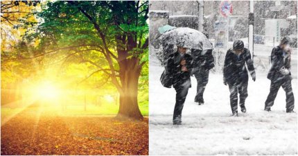 Prognoza meteo a lunii noiembrie. Începe cu temperaturi de 30 de grade Celsius şi sfârşeşte cu lapoviţă şi ninsori