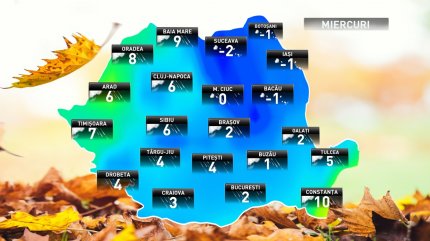 Prognoza meteo pentru miercuri, 21 noiembrie 2018