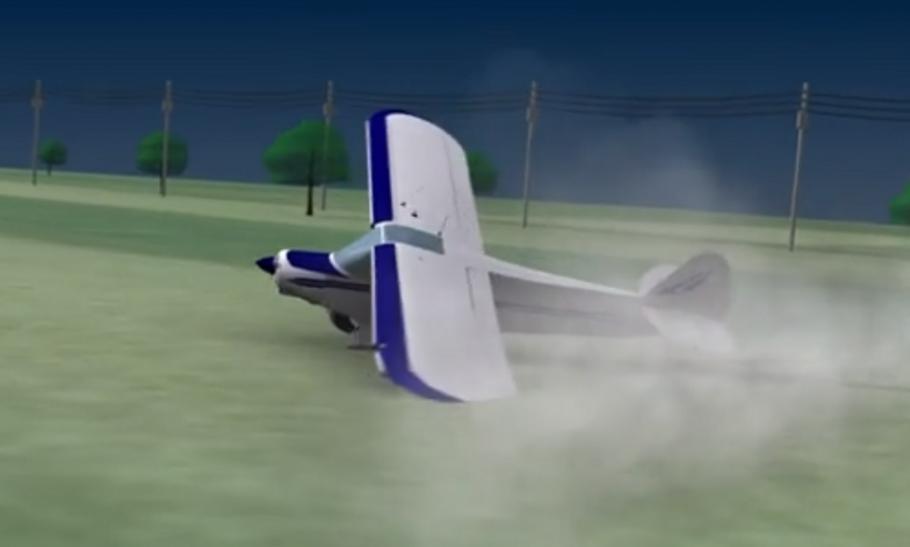 Animaţie avion prăbuşit la Topoloveni Animaţie cu avionul prăbuşit la Topoloveni