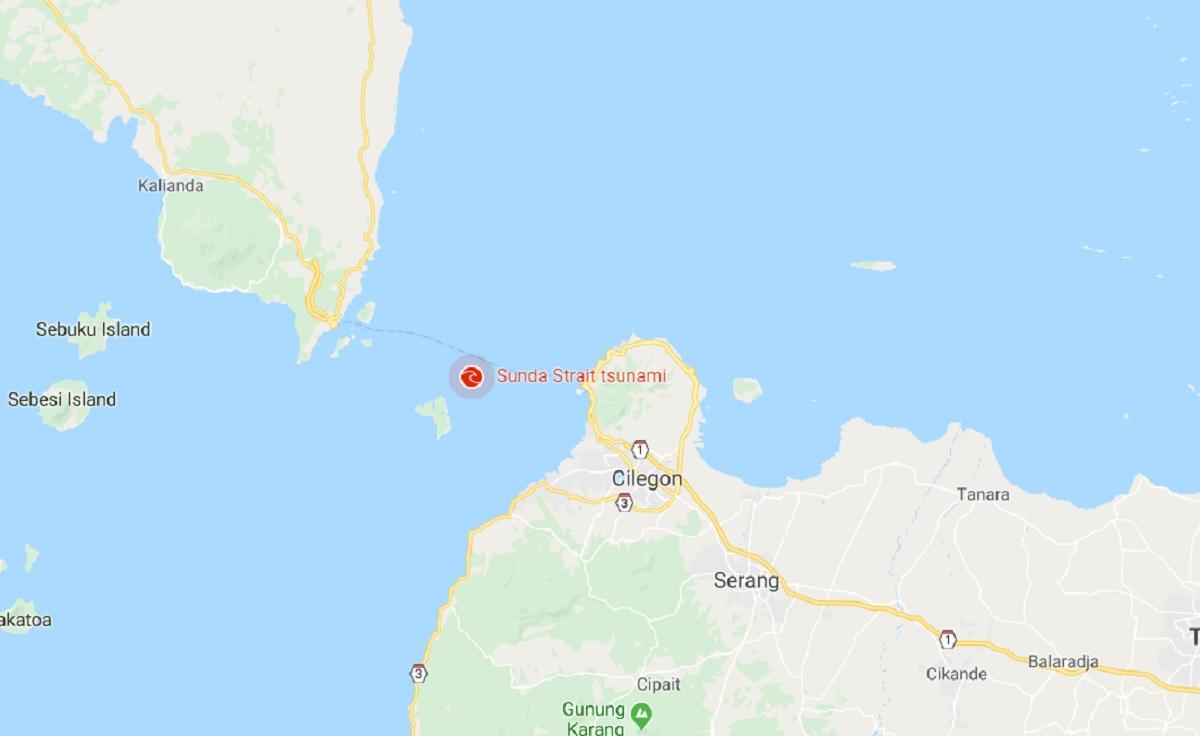 Harta Tsunami provocat de eruperea unui vulcan, în Indonezia
