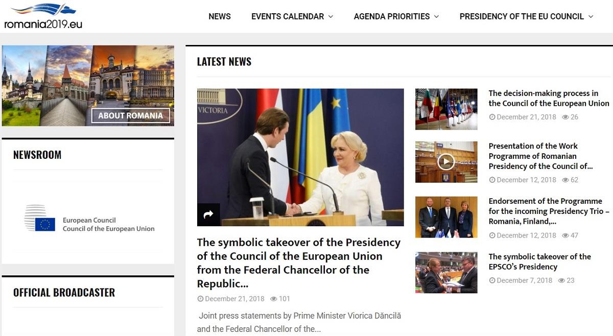 România va prelua președinția Consiliului Uniunii Europene www.romania2019.eu, site-ul oficial al României la Consiliul UE