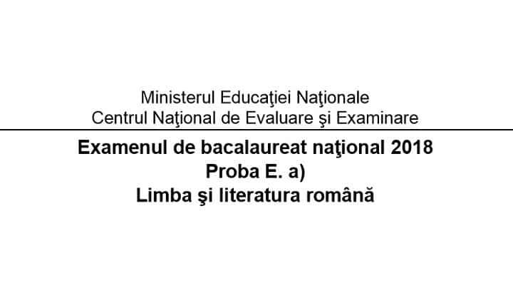 Model de subiecte la română la Bac 2018, pentru profil real