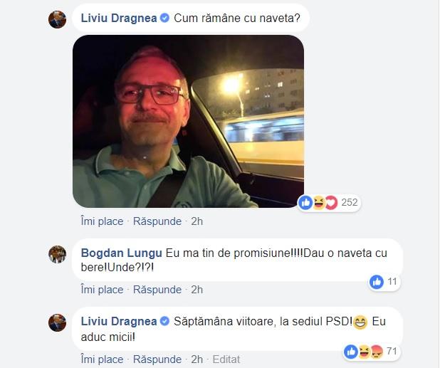 Petrecere la sediul PSD, după ce Liviu Dragnea a câştigat o navetă cu bere pentru un selfie pe Facebook