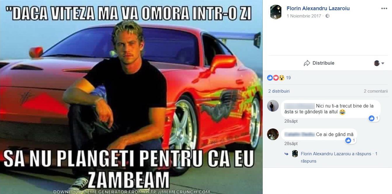 Alexandru a postat un mesaj cutemurator pe Facebook cu mult timp inainte de a muri intr-un accident