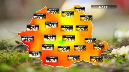 Prognoza meteo pentru marţi, 22 mai 2018