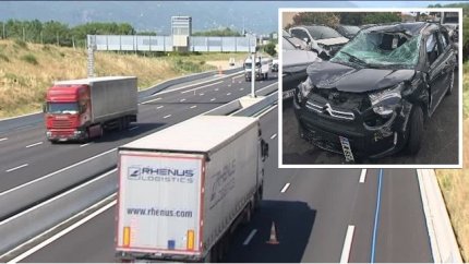 Doi şoferi au văzut moartea cu ochii pe o autostradă din Franţa. Un român arunca bolovani uriaşi în maşini, de pe o pasarelă