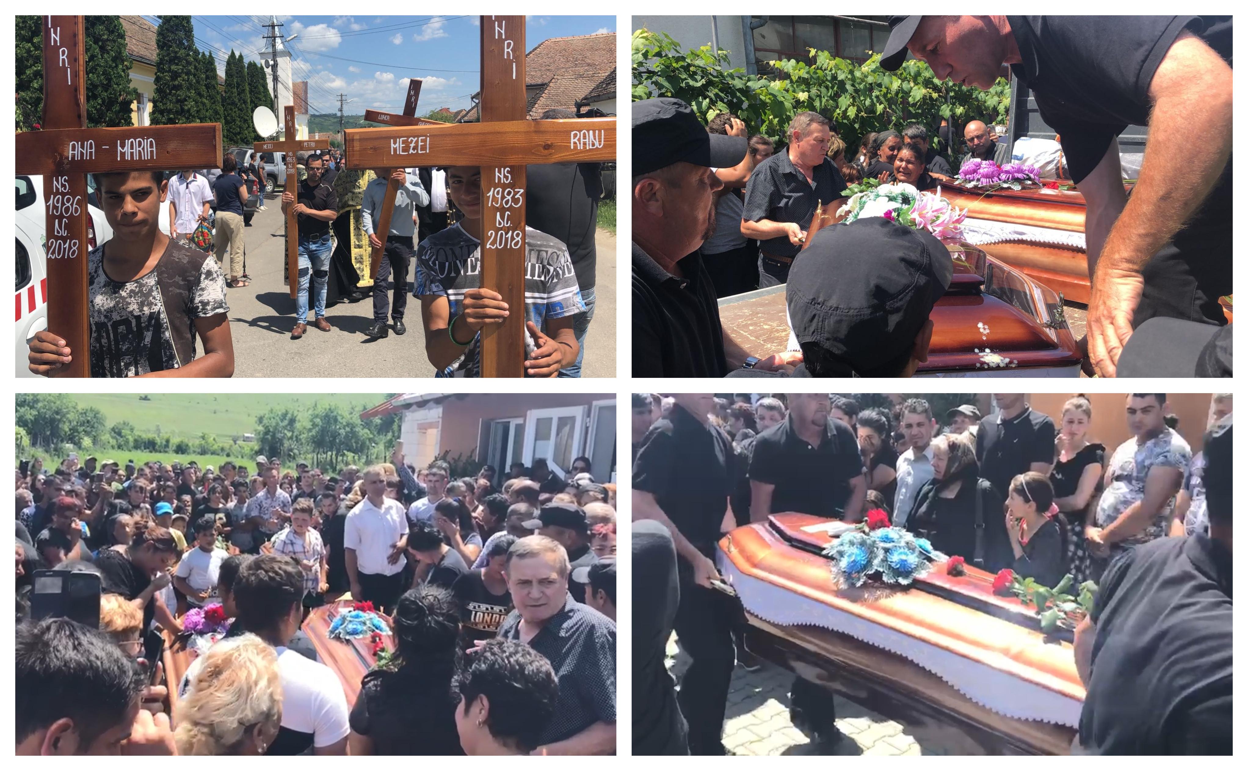 Video de la înmormântarea românilor morţi în carnagiul din Ungaria. Sute de oameni, devastaţi de durerea pierderii celor dragi (Video)