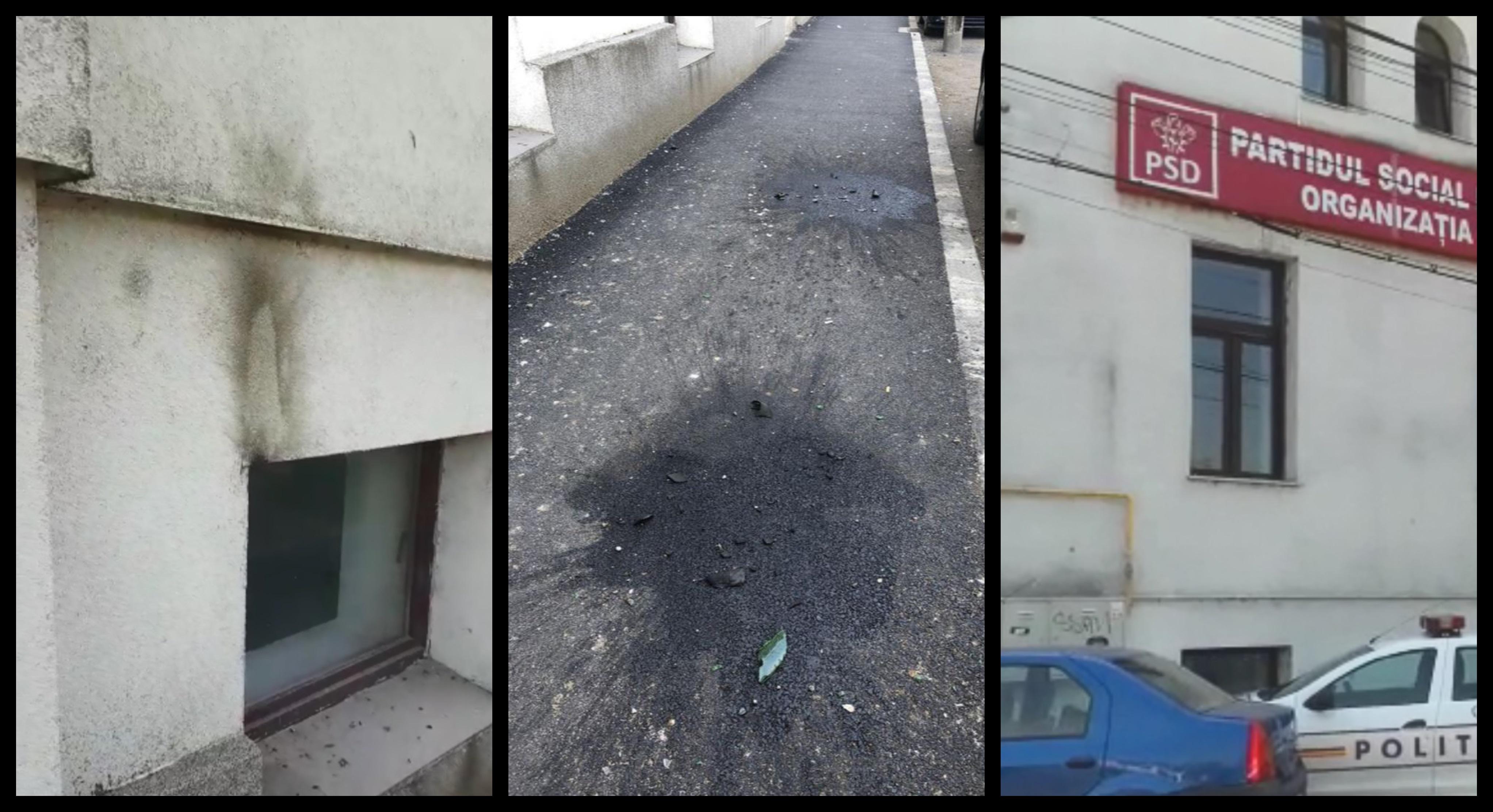 Sediul PSD a fost atacat cu cocktailuri Molotov! Incidentul a fost surprins de camerele de supraveghere