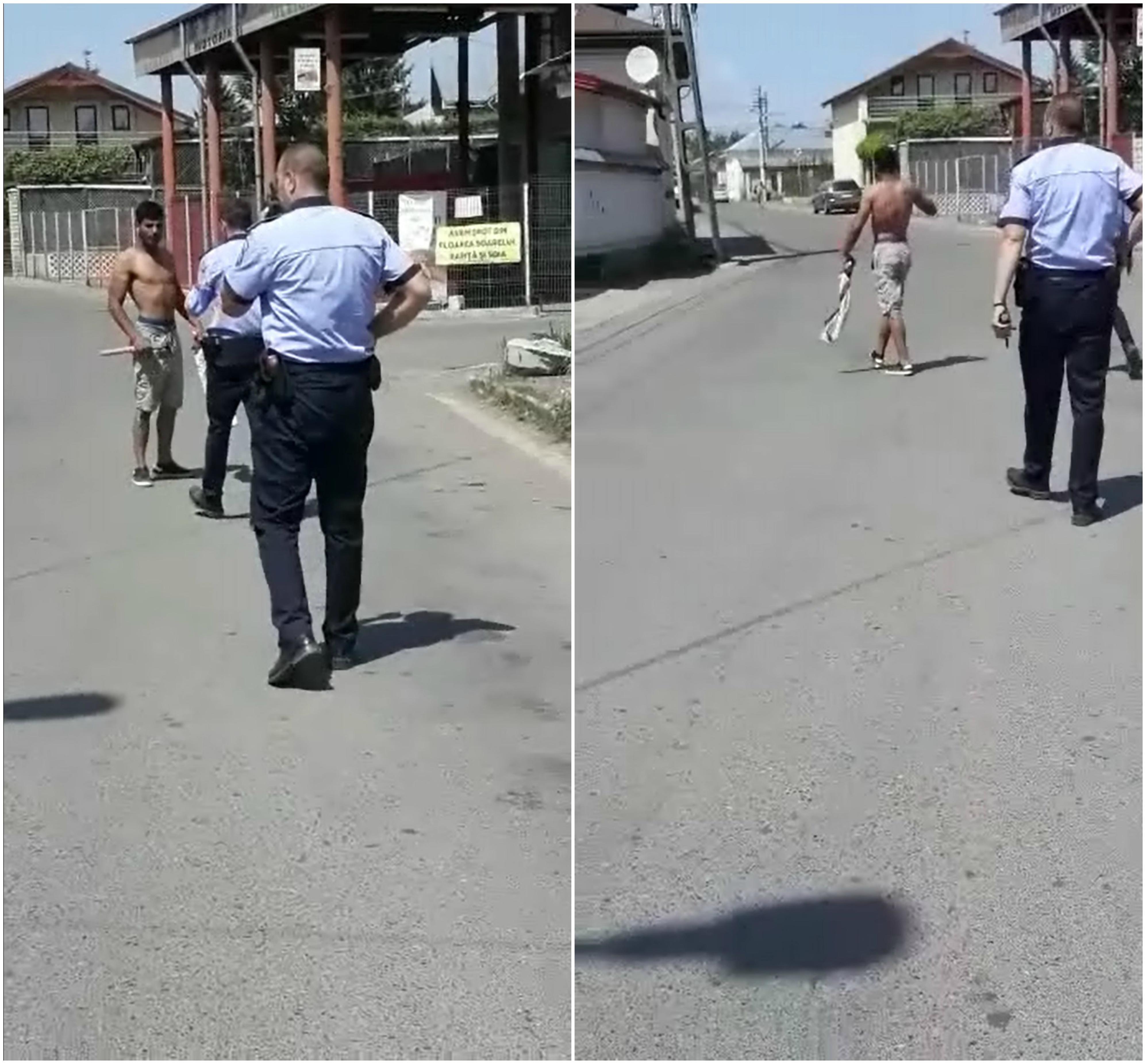 Politisti din Neamt, amenintati cu un topor de un interlop