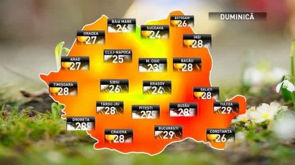 Hartă cu temperaturile pe 6 mai