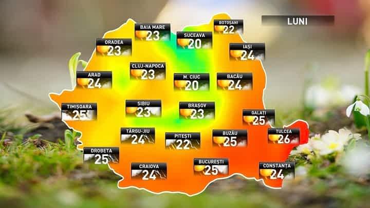Harta cu vremea pe 7 mai în România
