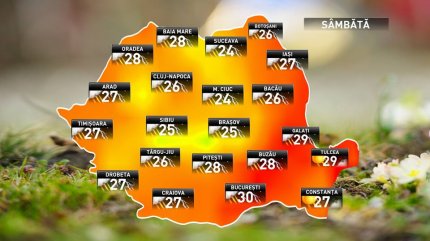 Prognoza meteo pentru sâmbătă, 16 iunie