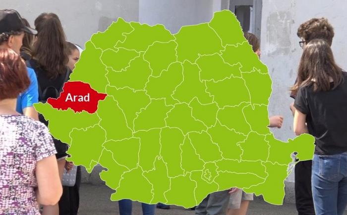 Harta judeţului Arad cu rezultatele la Evaluarea Naţională 2018