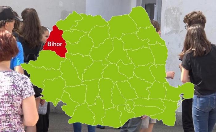 Harta judeţului Bihor cu rezultatele la Evaluarea Naţională 2018