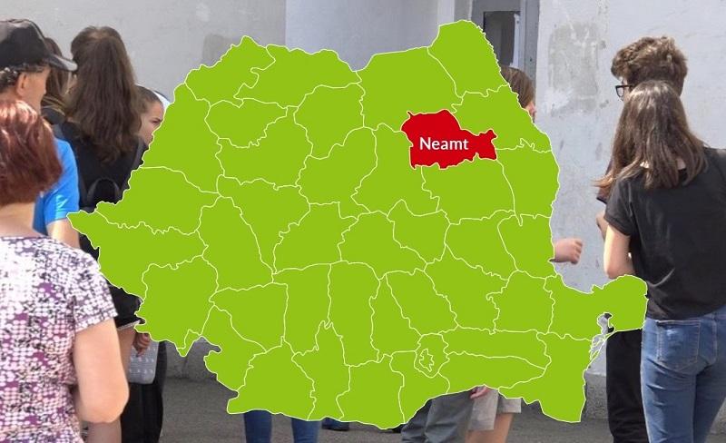 Harta judeţului Neamț cu rezultatele la Evaluarea Naţională 2018