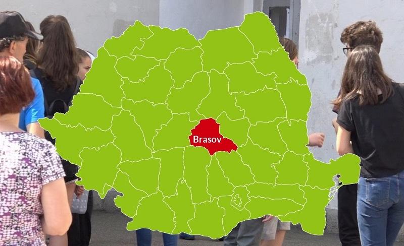 Harta judeţului Brașov cu rezultatele la Evaluarea Naţională 2018