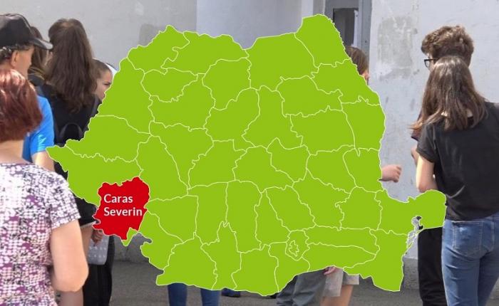 Harta judeţului Caraș Severin cu rezultatele la Evaluarea Naţională 2018