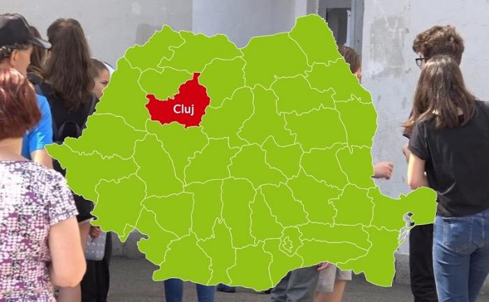 Harta judeţului Cluj cu rezultatele la Evaluarea Naţională 2018