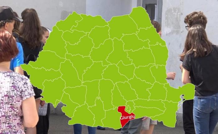 Harta judeţului Giurgiu cu rezultatele la Evaluarea Naţională 2018