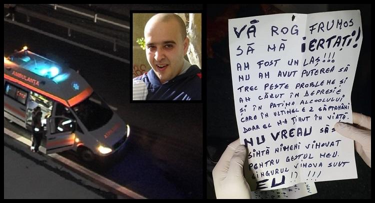 Biletul de adio sfâşietor lăsat de Marius, înainte de a se sinucide pe autostrada spre Lugoj