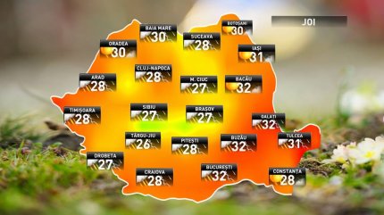 Prognoza meteo pentru joi, 21 iunie