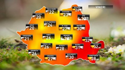 Prognoza meteo pentru vineri, 22 iunie