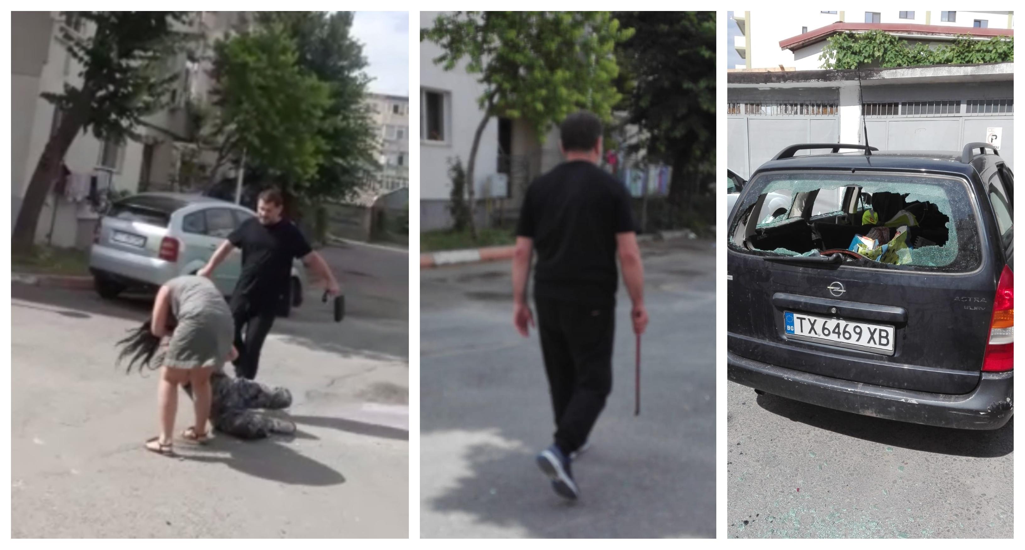 Scene șocante în Mangalia! O femeie este bătută cu ranga în plină stradă, sub privirile îngrozite ale oamenilor (Video)