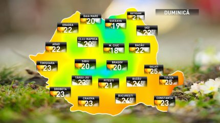 Prognoza meteo pentru duminică, 24 iunie