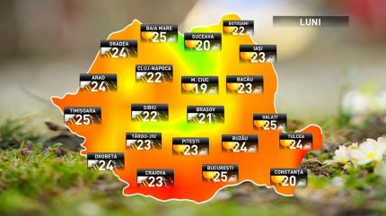 Prognoza meteo pentru luni, 25 iunie