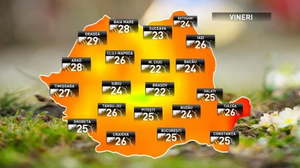 Prognoza meteo pentru vineri, 29 iunie