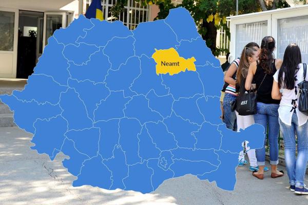 Harta cu rezultatele la Bacalaureat 2018 în judeţul Neamţ