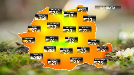 Prognoza meteo pentru sâmbătă, 30 iunie