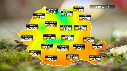 Prognoza meteo pentru duminică, 1 iulie