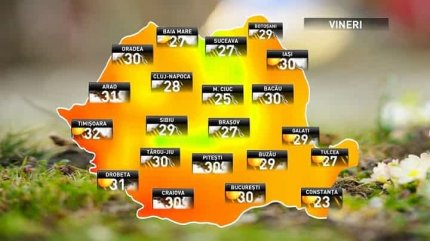 Prognoza meteo pentru vineri, 8 iunie