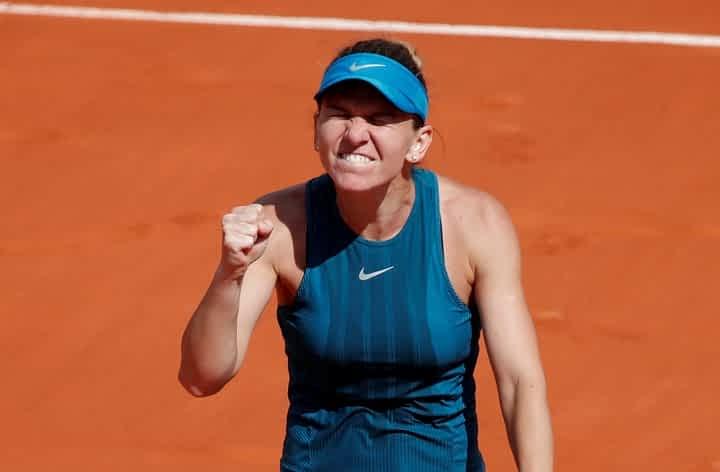 Simona Halep Reacţie fericită a Simonei Halep la Roland Garros