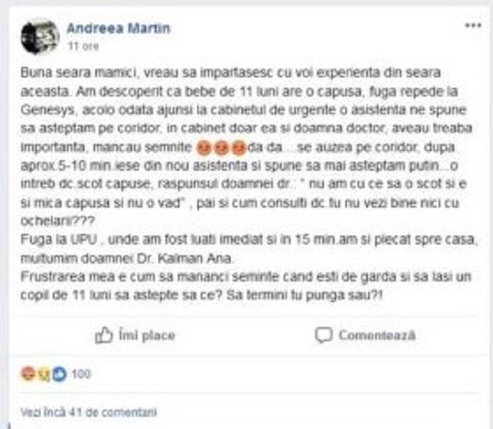 O mămică acuză medicii că spărgeau seminţe în loc să-i ajute bebeluşul de 11 luni muşcat de o căpuşă