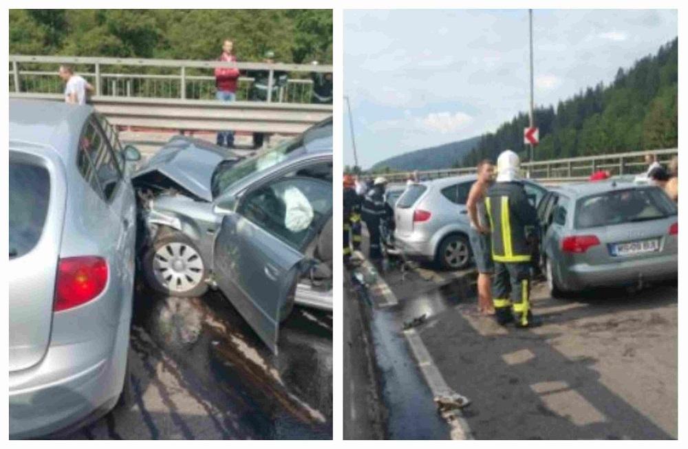 Accident cu trei maşini ciocnite la Predeal, Braşov