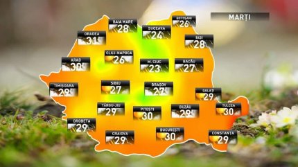 Prognoza meteo pentru marţi, 17 iulie