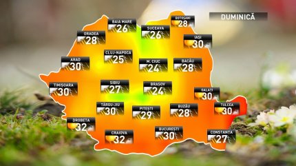 Prognoza meteo pentru duminică, 22 iulie