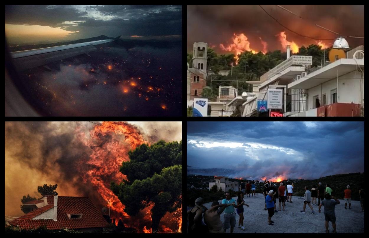 Imagini dramatice cu incendiile devastatoare din Grecia