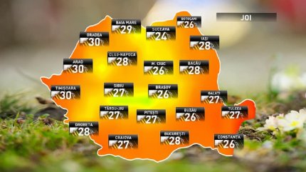 Prognoza meteo pentru joi, 26 iulie