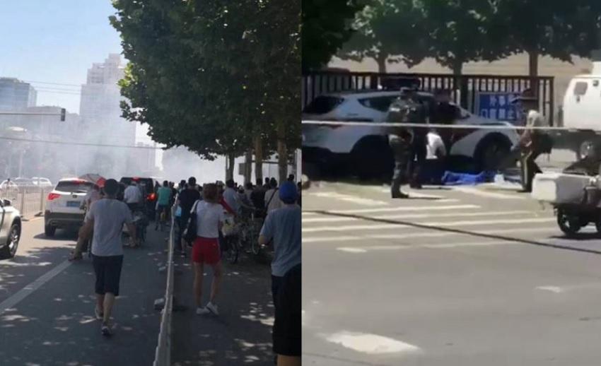 Imagini de la explozia produsă la Ambasada SUA din Beijing