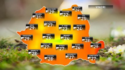 Prognoza meteo pentru vineri, 27 iulie