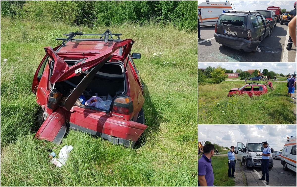 Accident cu cinci masini in Timis
